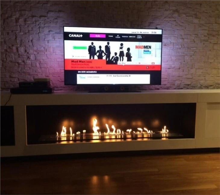Intelligent Recessed Ventless Ethanol Fireplace